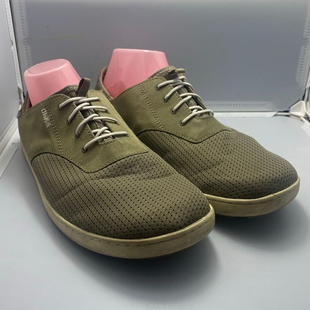 Olukai Nohea Moku Men’s Size 10 Olive Green Mesh Casual Slip-On Sneakers Shoes